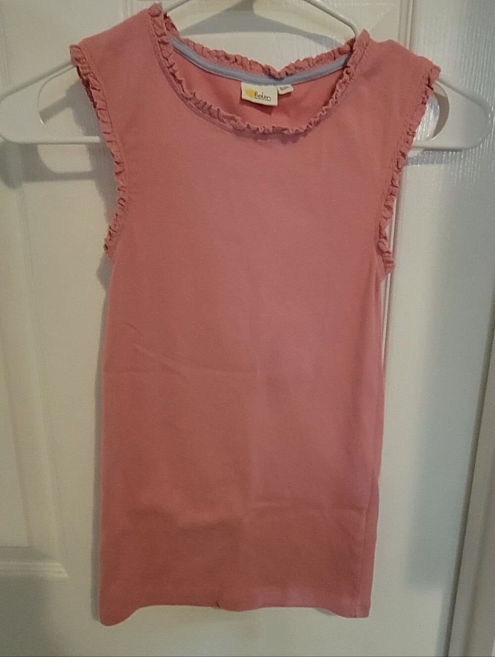 Boden Pink Ruffle Trim Sleeveless Top Girls 11-12 Years (152 cm)